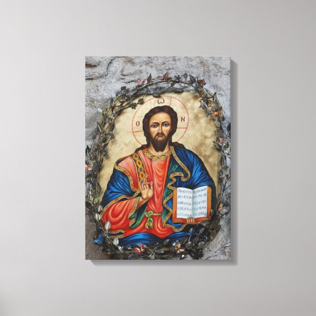 Christ Icon Höhle zeichnend Canvas Print Leinwanddruck (Vorderseite)