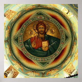 Christ Icon Hristos Pantocrator Poster