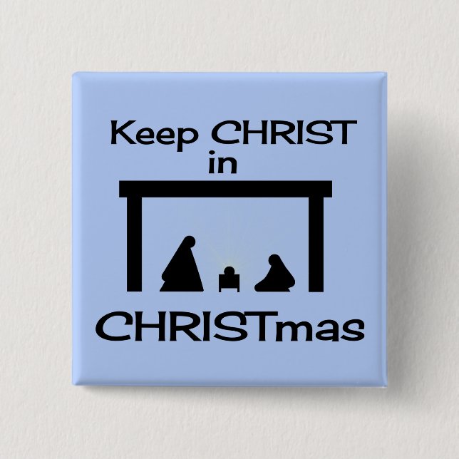 CHRIST in CHRISTmas Square Button / Button behalte (Vorderseite)