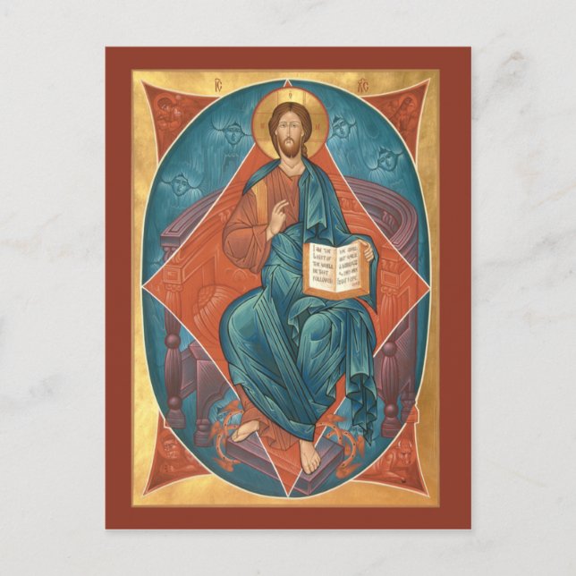 Christ in Glory Prayer Card Postkarte (Vorderseite)