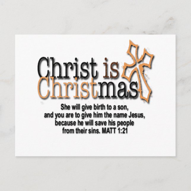 CHRIST IS CHRISTMAS FEIERTAGSPOSTKARTE (Vorderseite)