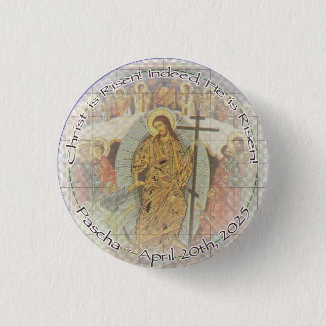 Christ is Risen 2025 Round Button (Vorderseite)