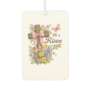 Christ ist auferstanden Blumenkreuz religiös  Autolufterfrischer