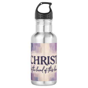 CHRIST ist das Haupt dieses Hauses Christlich Edelstahlflasche
