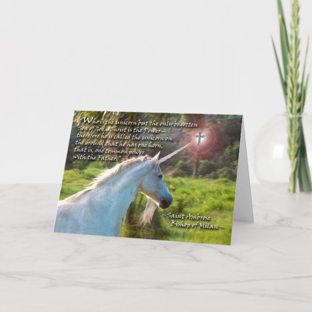 Christ ist das Unicorn St. Ambrose Zitat Karte (Vorderseite)