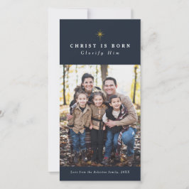 Christ ist geborene Weihnachtsfotokarte Feiertagskarte