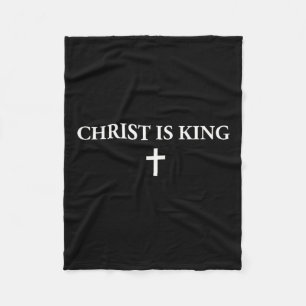 Christ ist König Christliches Kreuz Religiöser Jes Fleecedecke