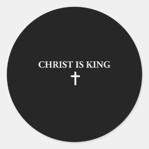 Christ ist König Christliches Kreuz Religiöser Jes Runder Aufkleber