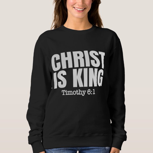 'Christ ist König' katholische oder protestantisch Sweatshirt (Vorderseite)