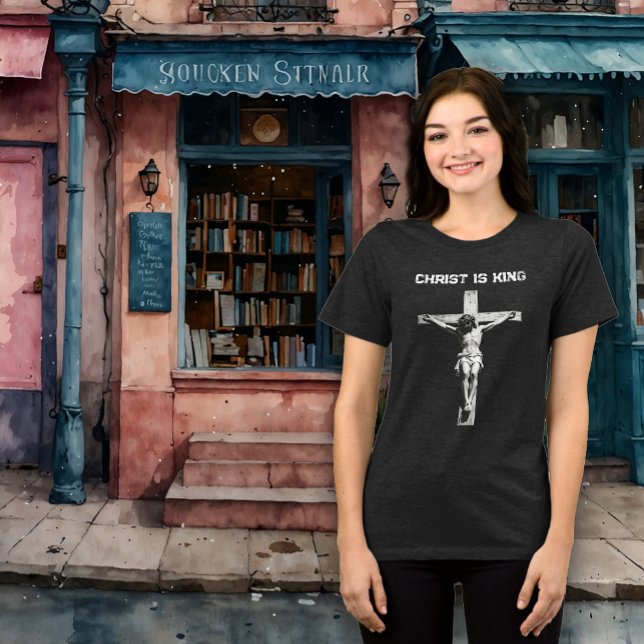 Christ ist König Religiös Tri-Blend Shirt (Von Creator hochgeladen)
