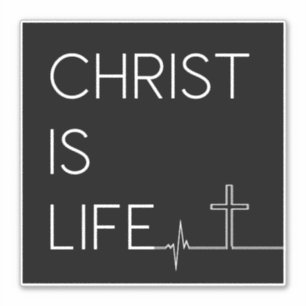 Christ ist Life Heartbeat Line und Cross Aufkleber