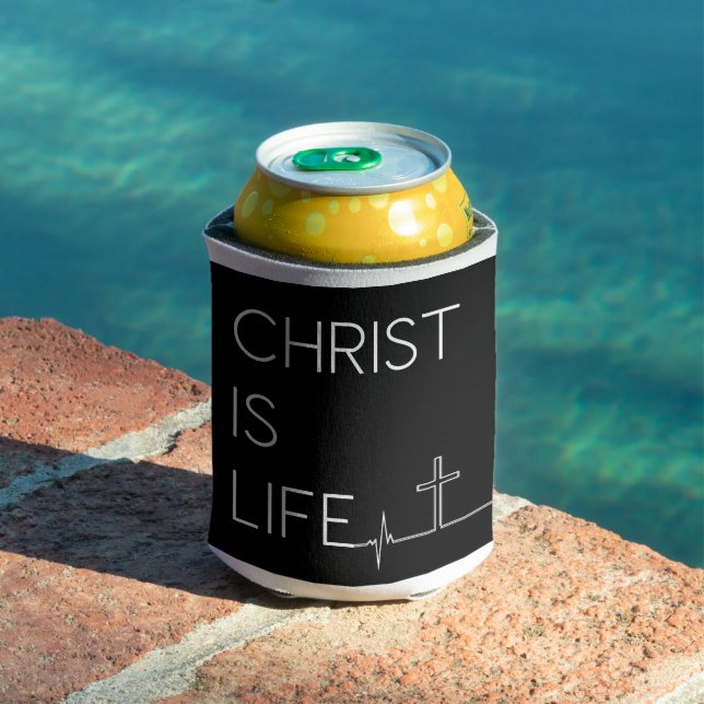 Christ ist Life Heartbeat Line und Cross Dosenkühler (In Situ Pool)