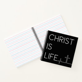 Christ ist Life Heartbeat Line und Cross Journal Notizbuch