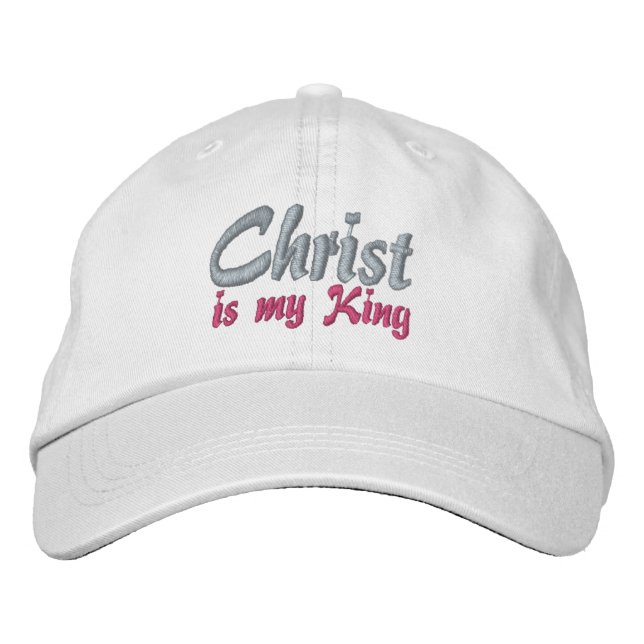 Christ ist mein König Christlich bestickte Ladys C Bestickte Baseballkappe (Vorderseite)