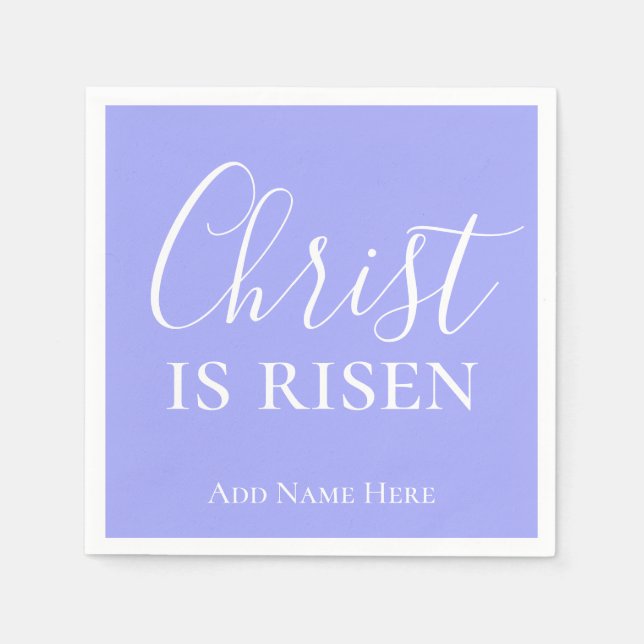 Christ ist Risen Custom Blue Bell Christlich Oster Serviette (Vorderseite)