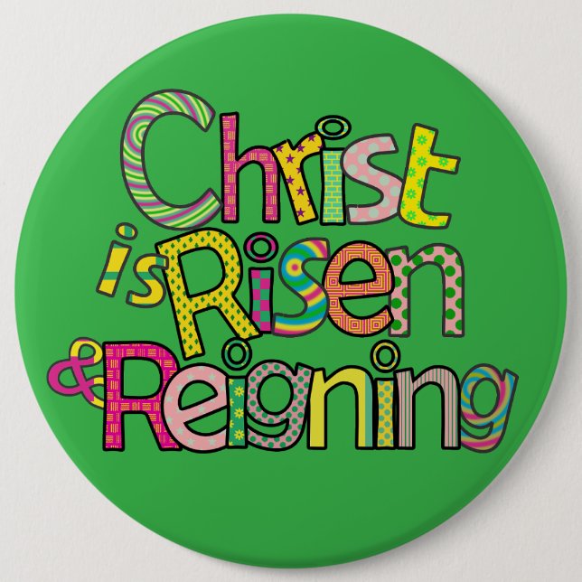 Christ ist Risen Eng I 6x6 w/Easel Back Button (Vorderseite)