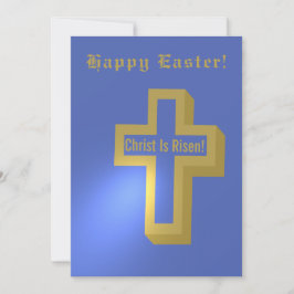 Christ ist Risen Gold Christlichen Cross Happy Ost Feiertagskarte