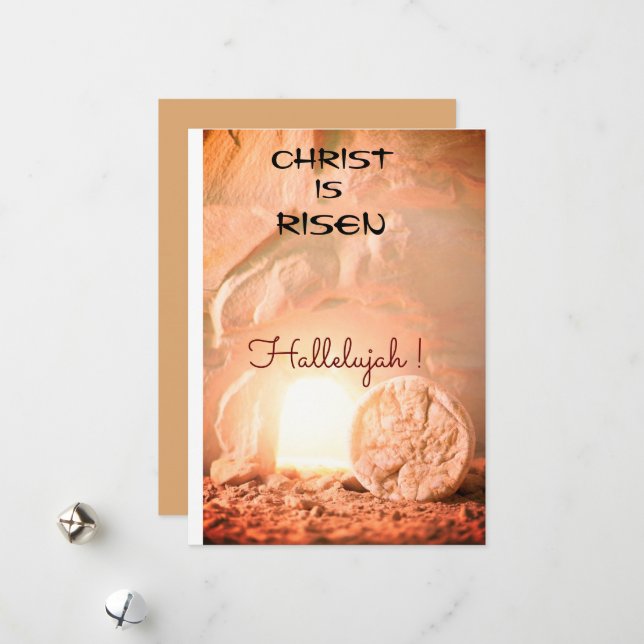 Christ ist Risen Hallelujah Osterkarte Feiertagskarte (Vorderseite/Rückseite Beispiel)