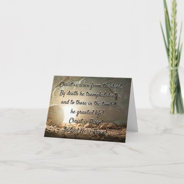 "Christ ist RISEN von Toten" Osterhortenkarte (Vorderseite)