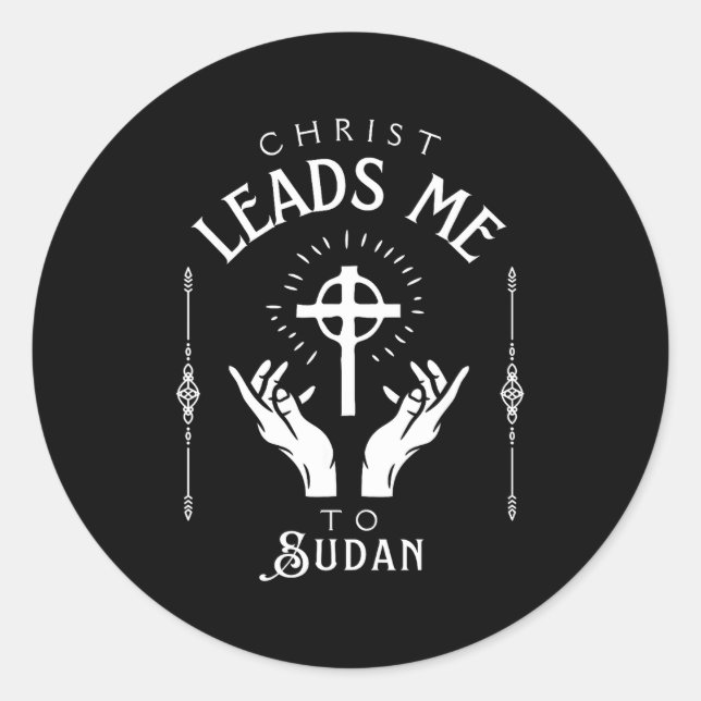 Christ Leads Me To Sudan  Runder Aufkleber (Vorderseite)