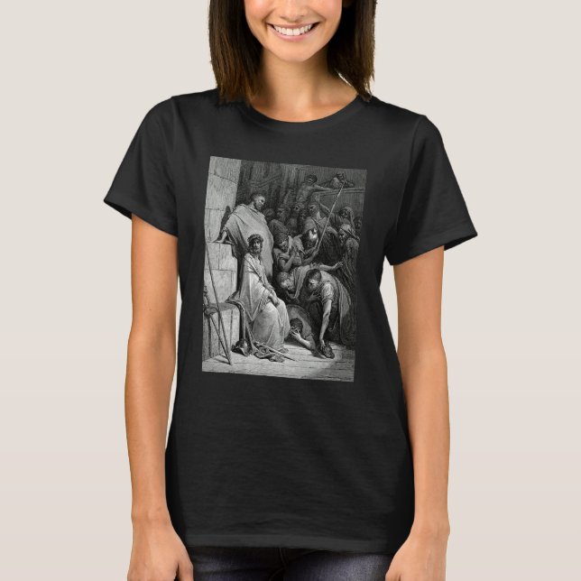 Christ Mocked Gustave Dore BiblicArt T-Shirt (Vorderseite)