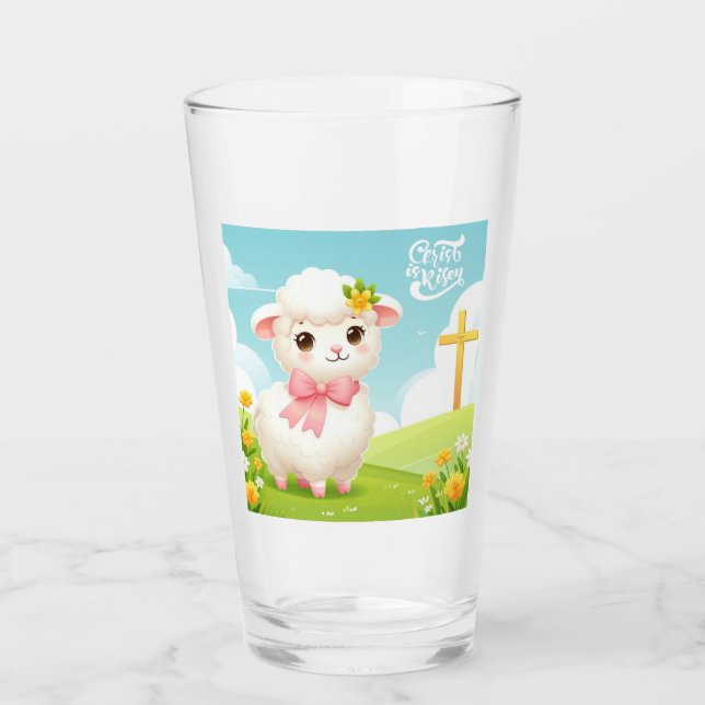 Christ/Ostern/Lamm/Kreuz Glas (Vorderseite)