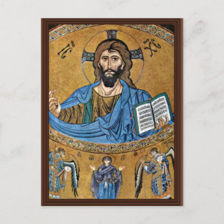 Christ Pantocrator by Meister Von Cefalã¹ (Best Qu Postkarte
