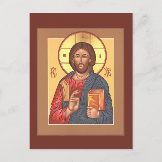 Christ Pantocrator-Gebetskarte Postkarte (Vorderseite)
