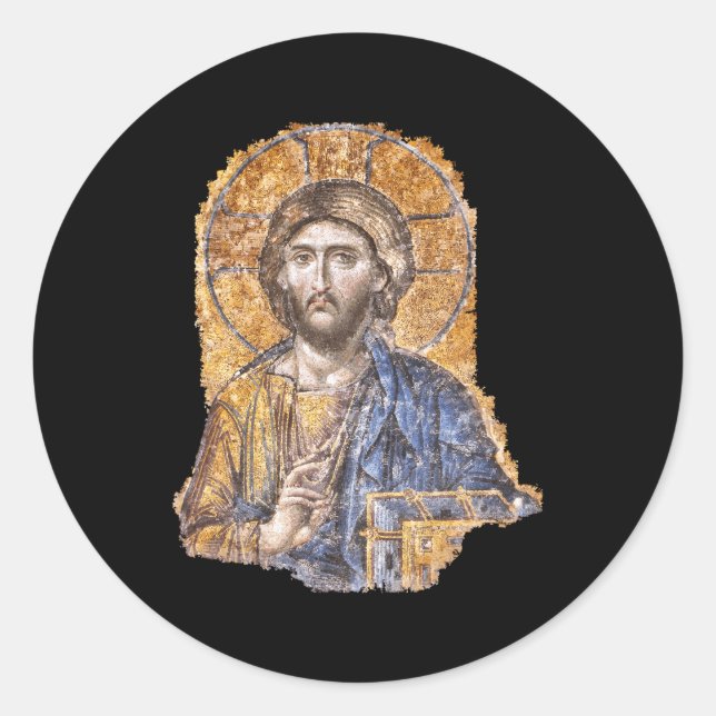 Christ Pantocrator Icon Hagia Sophia Katholische G Runder Aufkleber (Vorderseite)