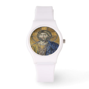 Christ Pantocrator Mosiac Iconic Religious Roman A Armbanduhr