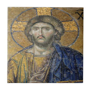 Christ Pantocrator Mosiac Iconic Religious Roman A Fliese