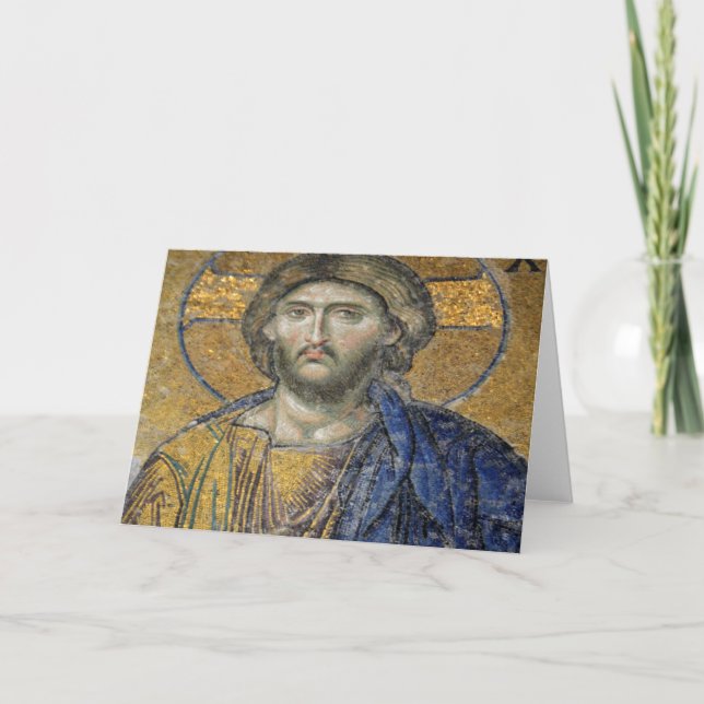 Christ Pantocrator Mosiac Iconic Religious Roman A Karte (Vorderseite)