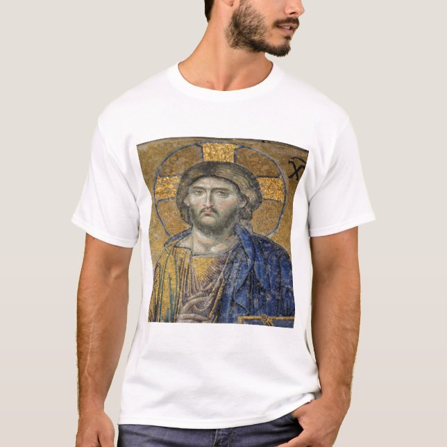 Christ Pantocrator Mosiac Iconic Religious Roman A T-Shirt (Vorderseite)