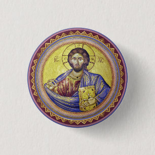 Christ Pantocrator Orthodox Icon Button