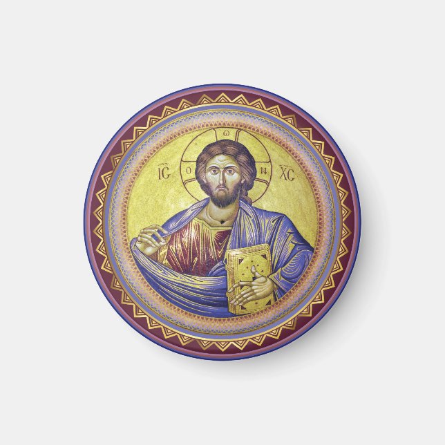 Christ Pantocrator Orthodox Icon Magnet (Vorne)