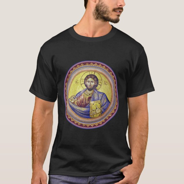 Christ Pantocrator Orthodox Icon T-Shirt (Vorderseite)