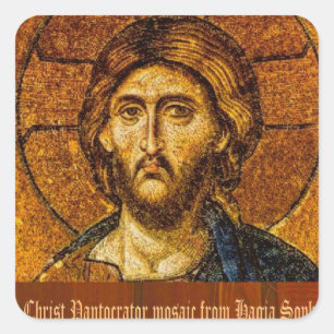 Christ Pantocrator Quadratischer Aufkleber