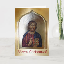 Christ Pantocrator - Symbol für byzantinischen Sti Feiertagskarte