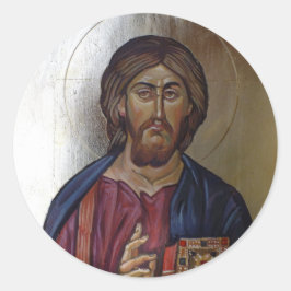 Christ Pantocrator - Symbol für byzantinischen Sti Runder Aufkleber