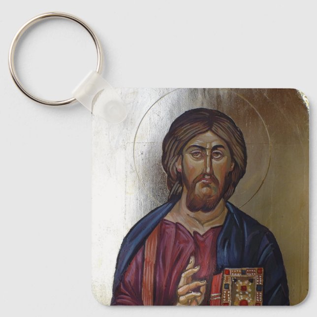 Christ Pantocrator - Symbol für byzantinischen Sti Schlüsselanhänger (Vorderseite)