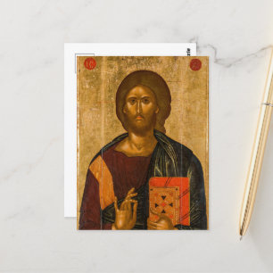 Christ Pantocrator vom byzantinischen Symbol Postkarte
