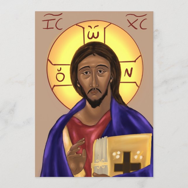 Christ Paper Icon Card Dankeskarte (Vorderseite)