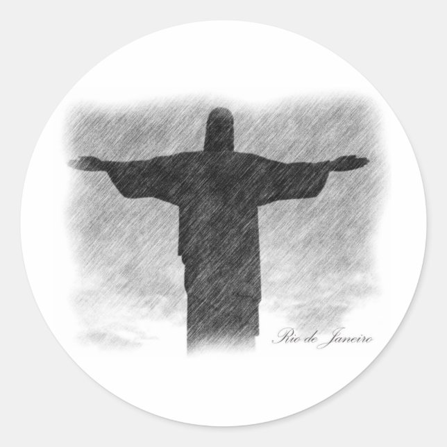 Christ Redeemer 1 Runder Aufkleber (Vorderseite)