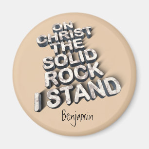 Christ Solid Rock christliche Bio-Zitat-Typografie Magnet
