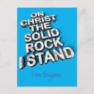 Christ Solid Rock christliche Bio-Zitat-Typografie Postkarte