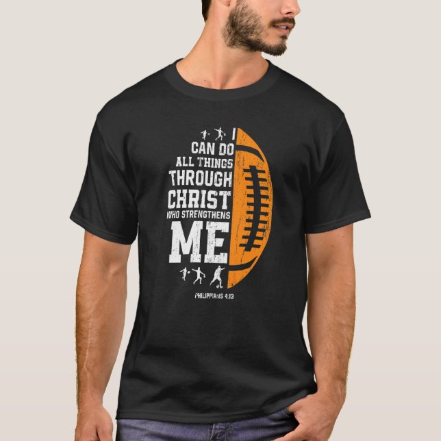 Christ stärkt mich in religiösem Christlichem Rugb T-Shirt (Vorderseite)