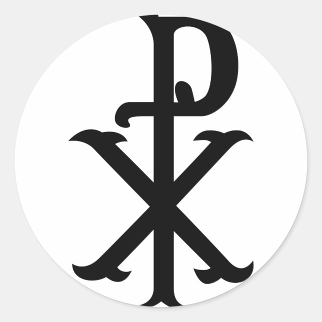 Christ Symbol PX Runder Aufkleber (Vorderseite)