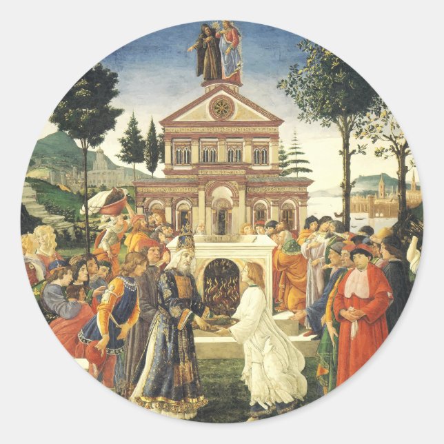Christ-Tempel von Sandro Botticelli Runder Aufkleber (Vorderseite)
