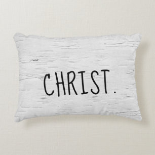 CHRIST-Text auf Birch Tree Akzent Pillow Dekokissen