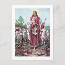 Christ The Good Shepherd Bernhard Plockhorst 1878 Postkarte